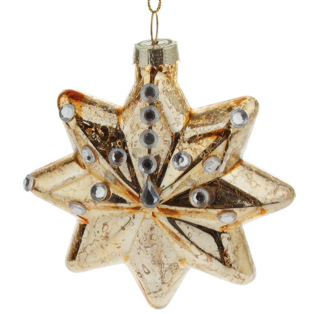 Glass christmas star Gold