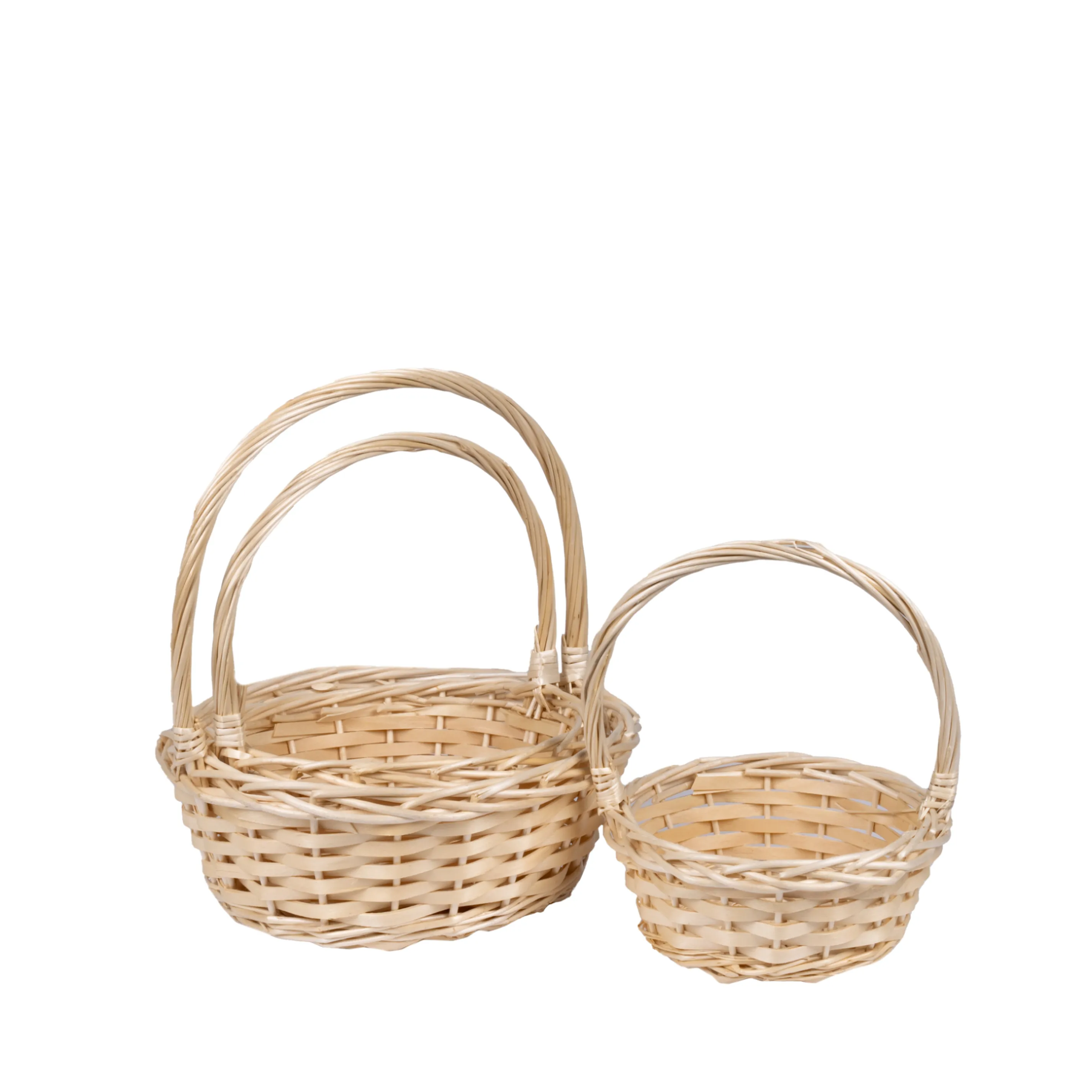 Willow baskets 35xH13, 29xH11, 23xH10cm 3pcs