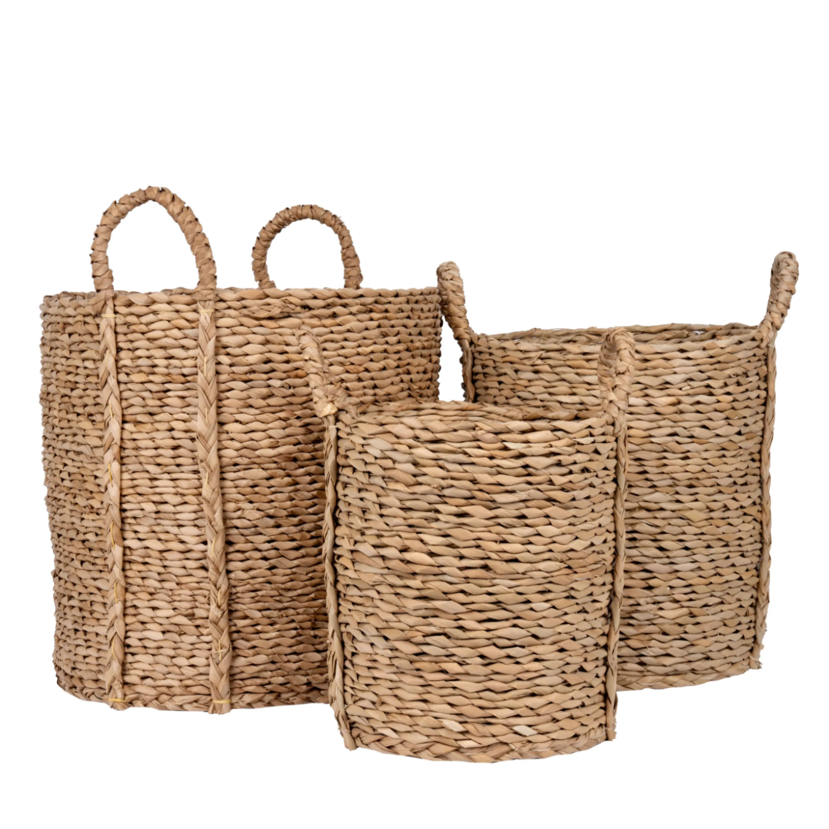 Seagrass baskets D39xH41, D33xH34,5, D28xH29cm 3pcs