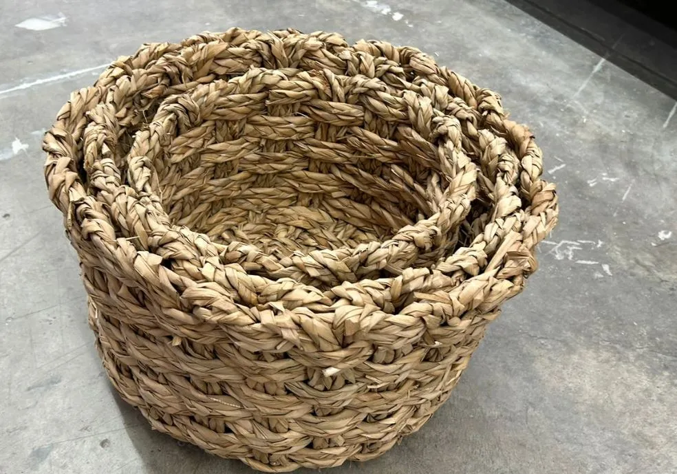 Seagrass baskets D39xH24, D36xH22, D30xH19cm 3pcs