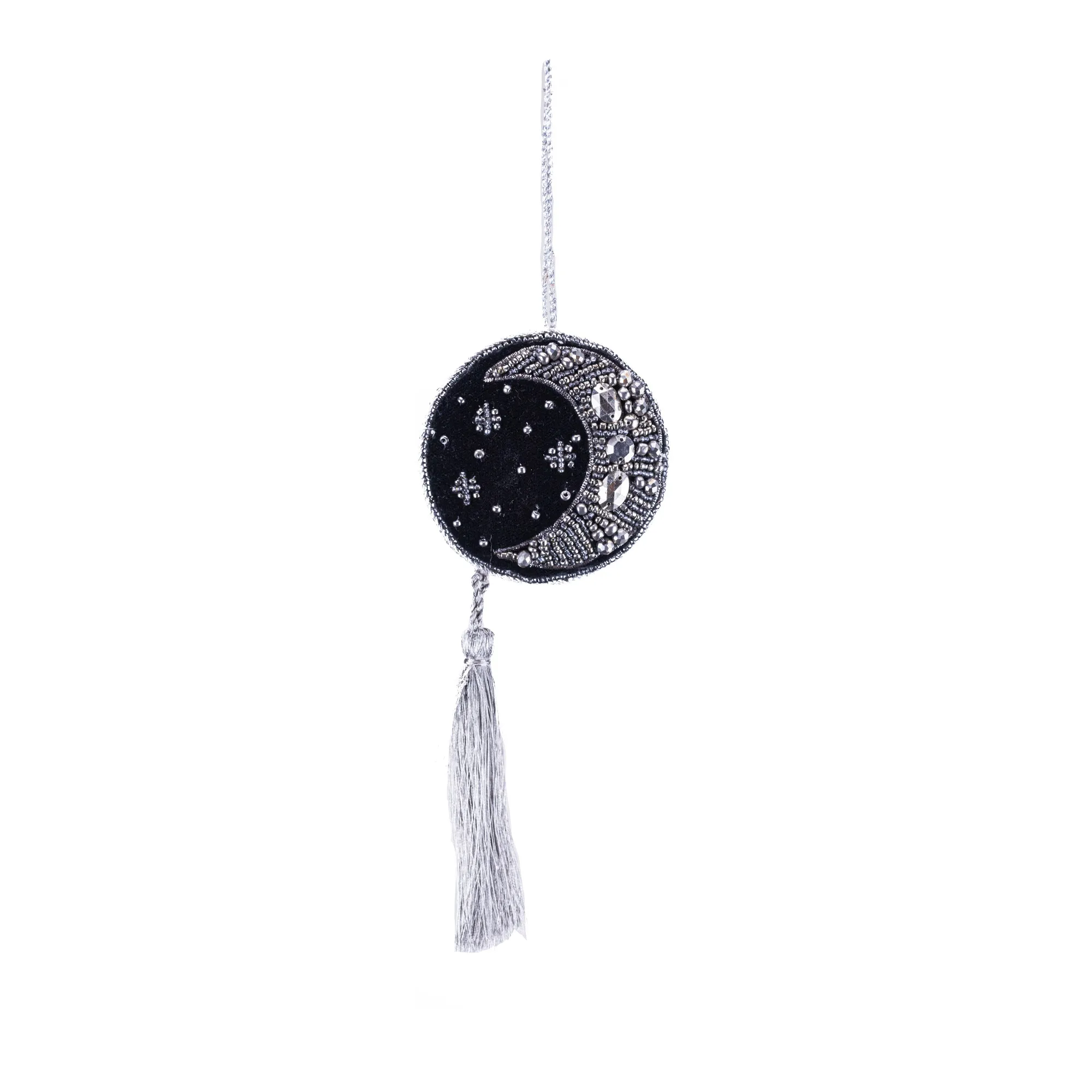 Fabric christmas decoration Moon, Black