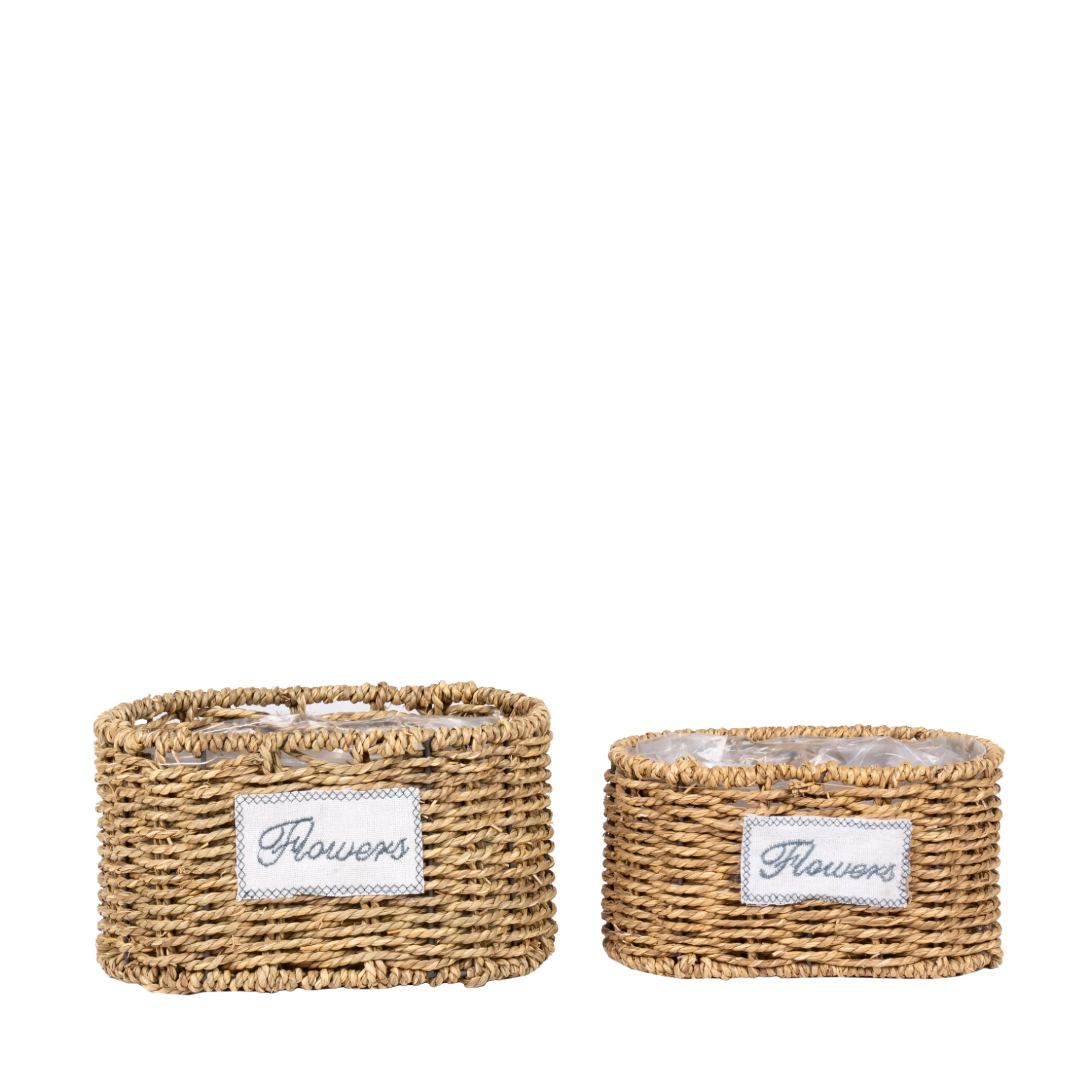 Grass baskets 27x16xH14,5, 22x12xH13cm 2pcs