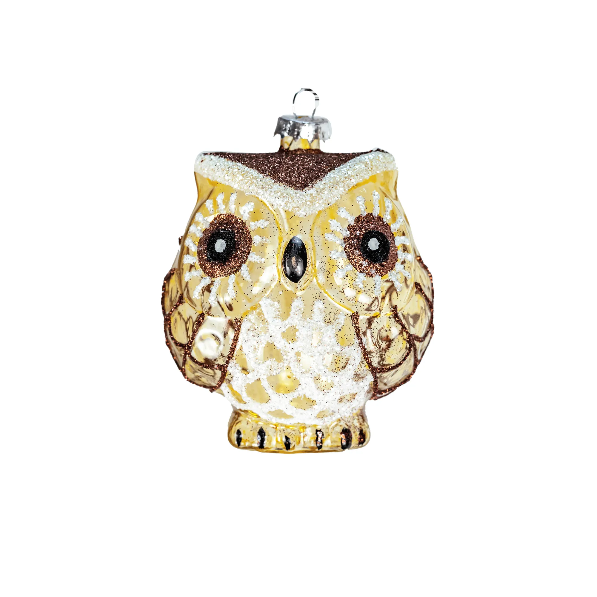 Christamas tree decoration Owl Glass, Black