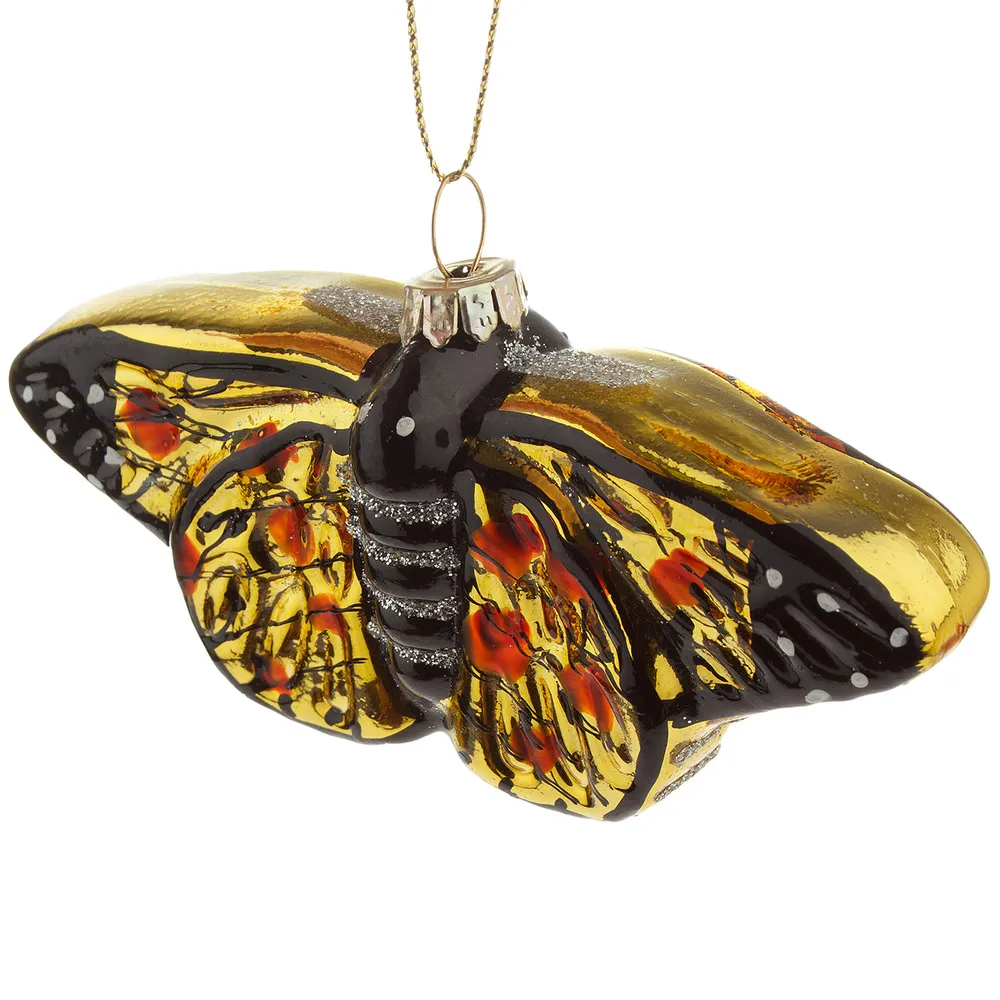 Glass christmas Butterfly, Yellow