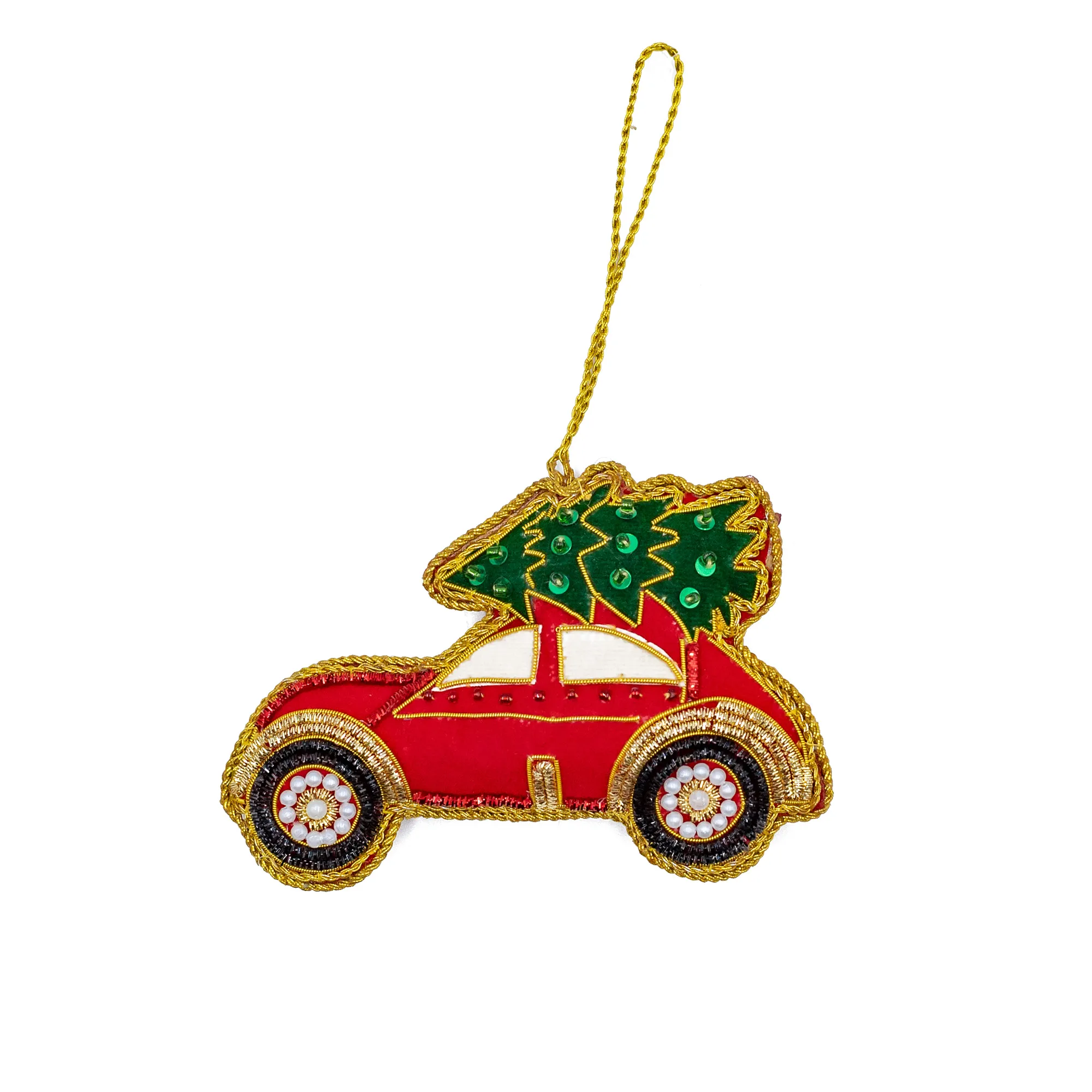 Fabric christmas decoration Car, Red