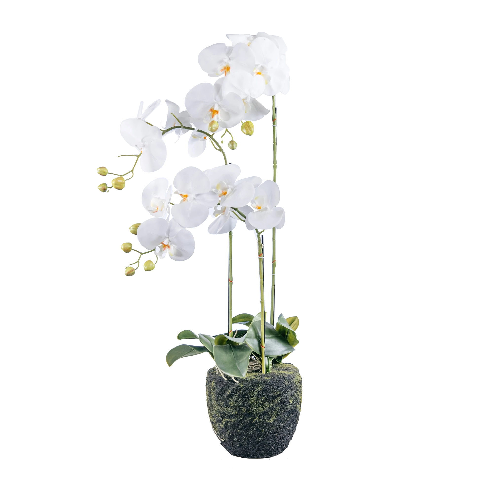 Artificial  orchid in pot silicone, 3 stems