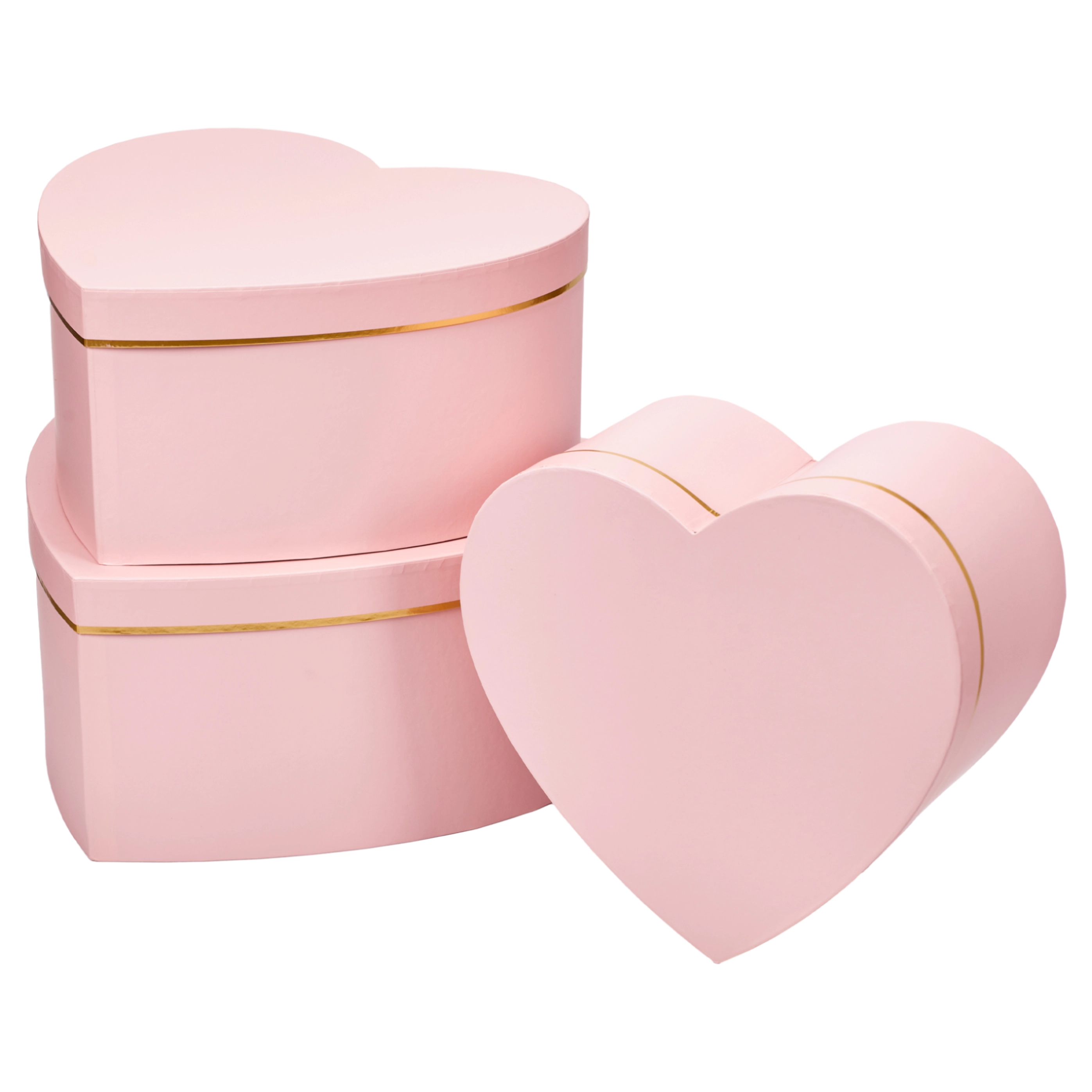 Flower box Heart 33.5x31x16, 30x28x14.5, 26.5x25x13, 23x21.5x11.5, 19.5x18x10 cm Pink