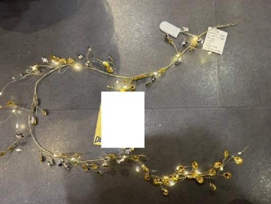 Christmas garland with crystals with light | Wholesale flowers, plants and supplies Christmas garland with crystals with light