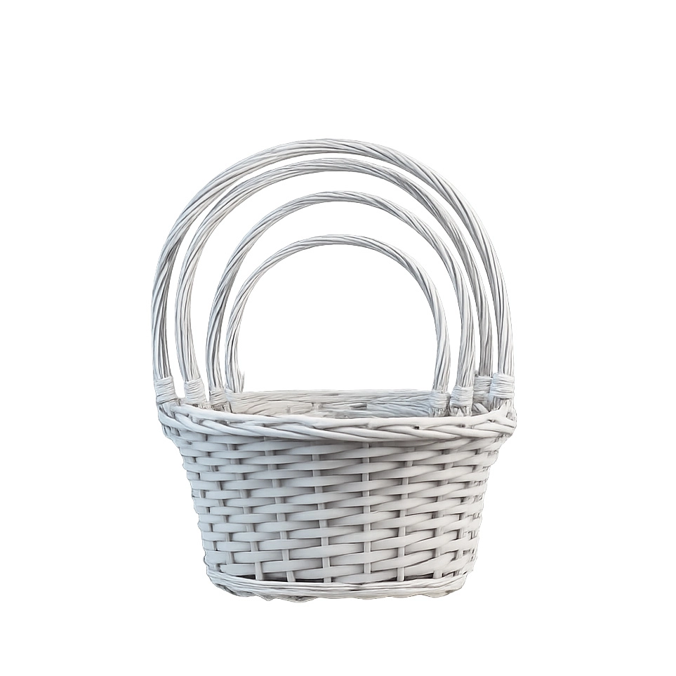 Willow baskets 43X36XH50, 37X30XH45, 32X24XH41, 26X18XH35 cm, 4 pcs