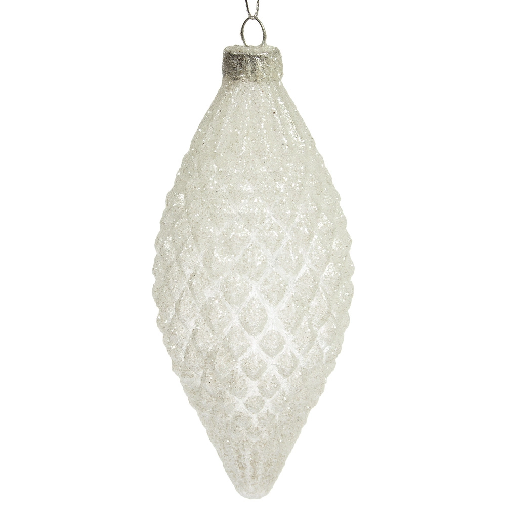 Christmas tree decoration Olive Glass, White | Wholesale flowers, plants and supplies Christmas tree decoration Olive Glass, White
