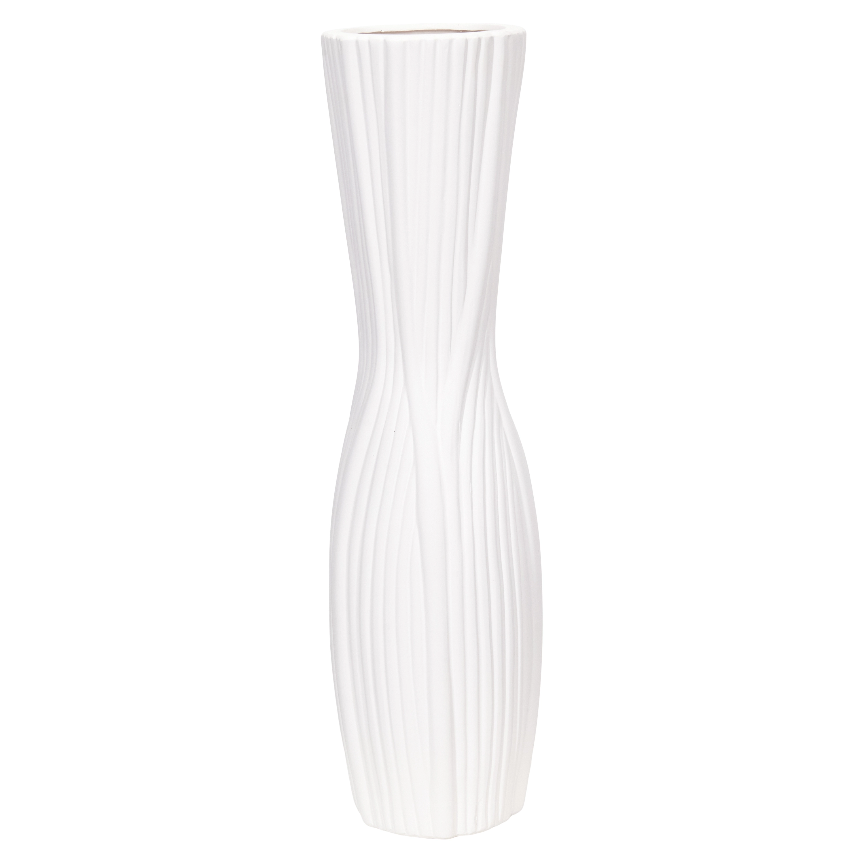 Ceramic vase ribbed