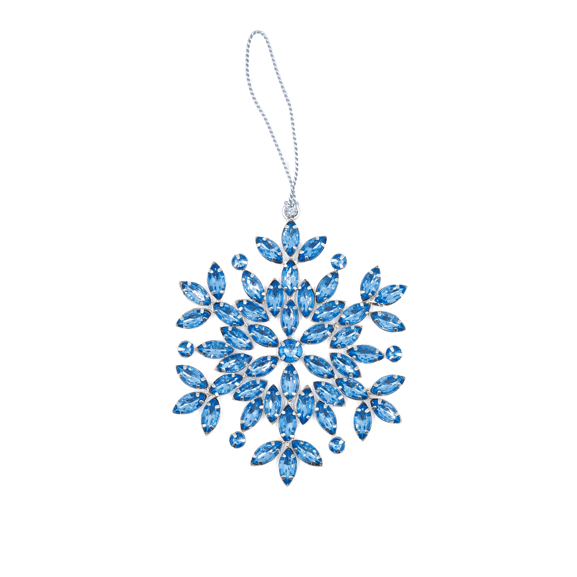 Metal christmas decoration with crystals Snowflake, Light blue | Wholesale flowers, plants and supplies Metal christmas decoration with crystals Snowflake, Light blue