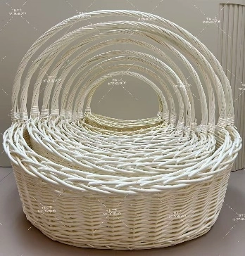 Willow baskets 93X82XH79, 85X75XH73, 76X66X68, 69X59XH64, 62X52XH58, 59X45XH51, 51X41XH46, 44X34XH41