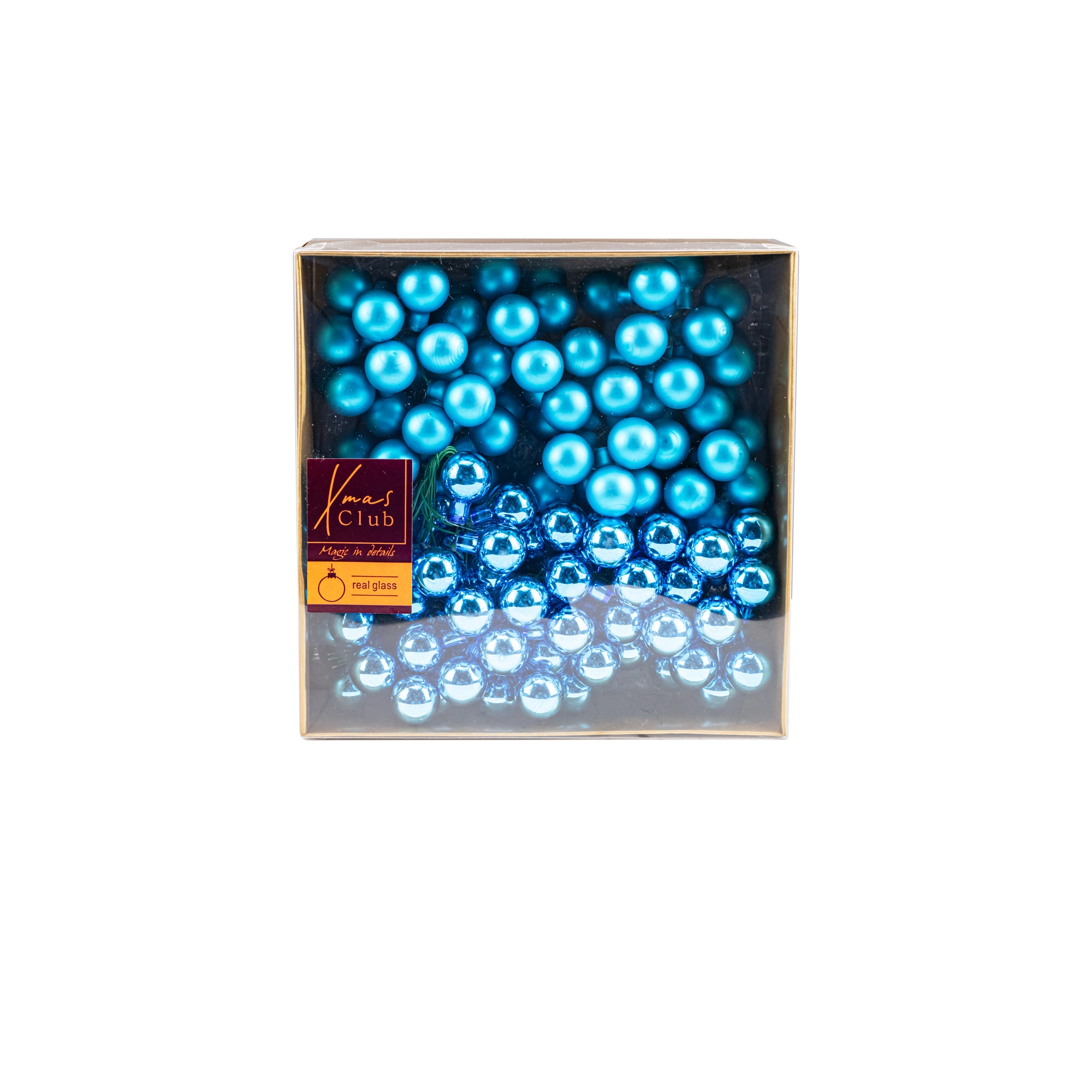 Glass Сhristmas balls on wire, plain , 144 pcs