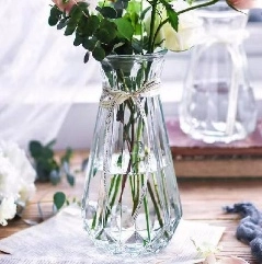 Glass vase with bowl