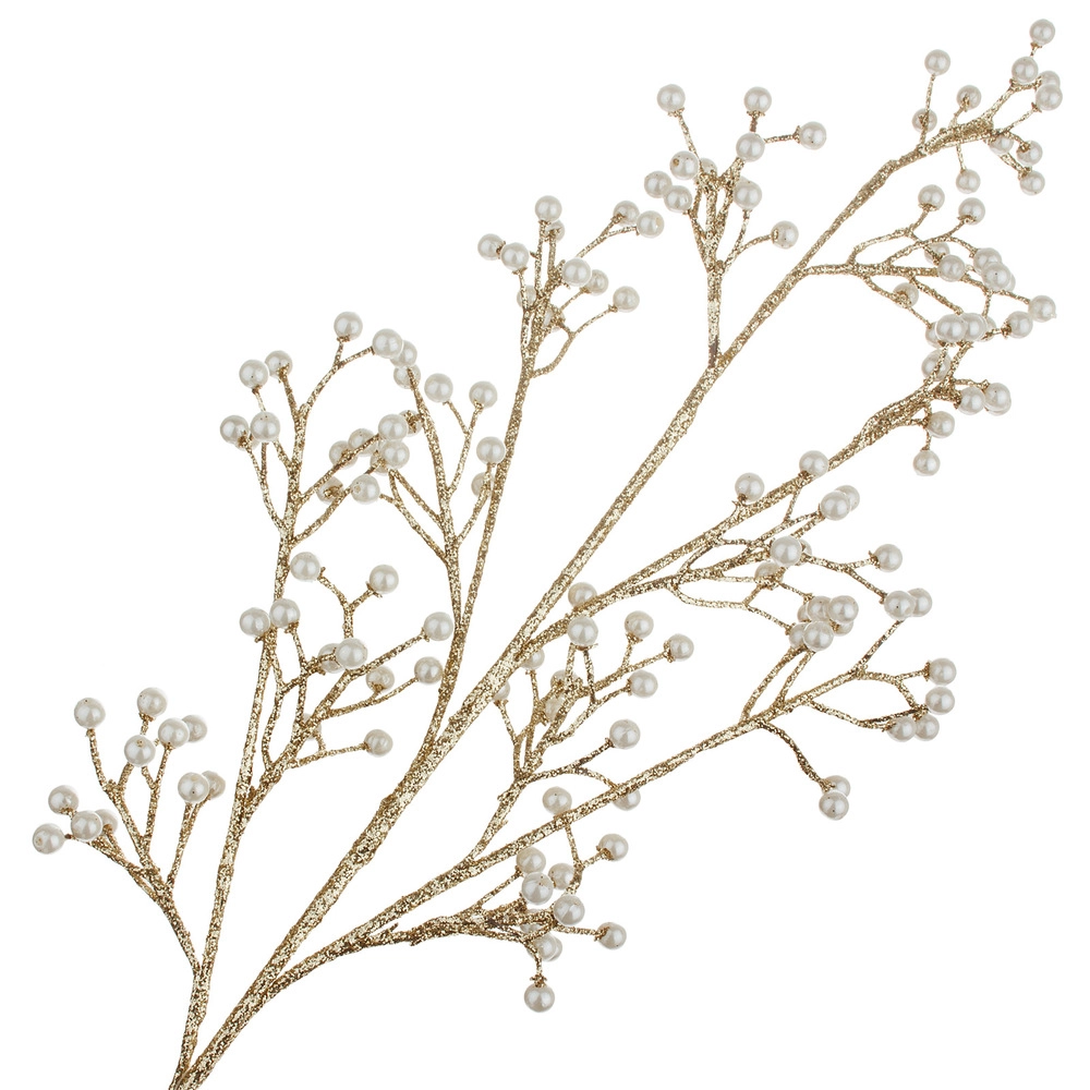 Christmas spray with perls, Gold | Wholesale flowers, plants and supplies Christmas spray with perls, Gold