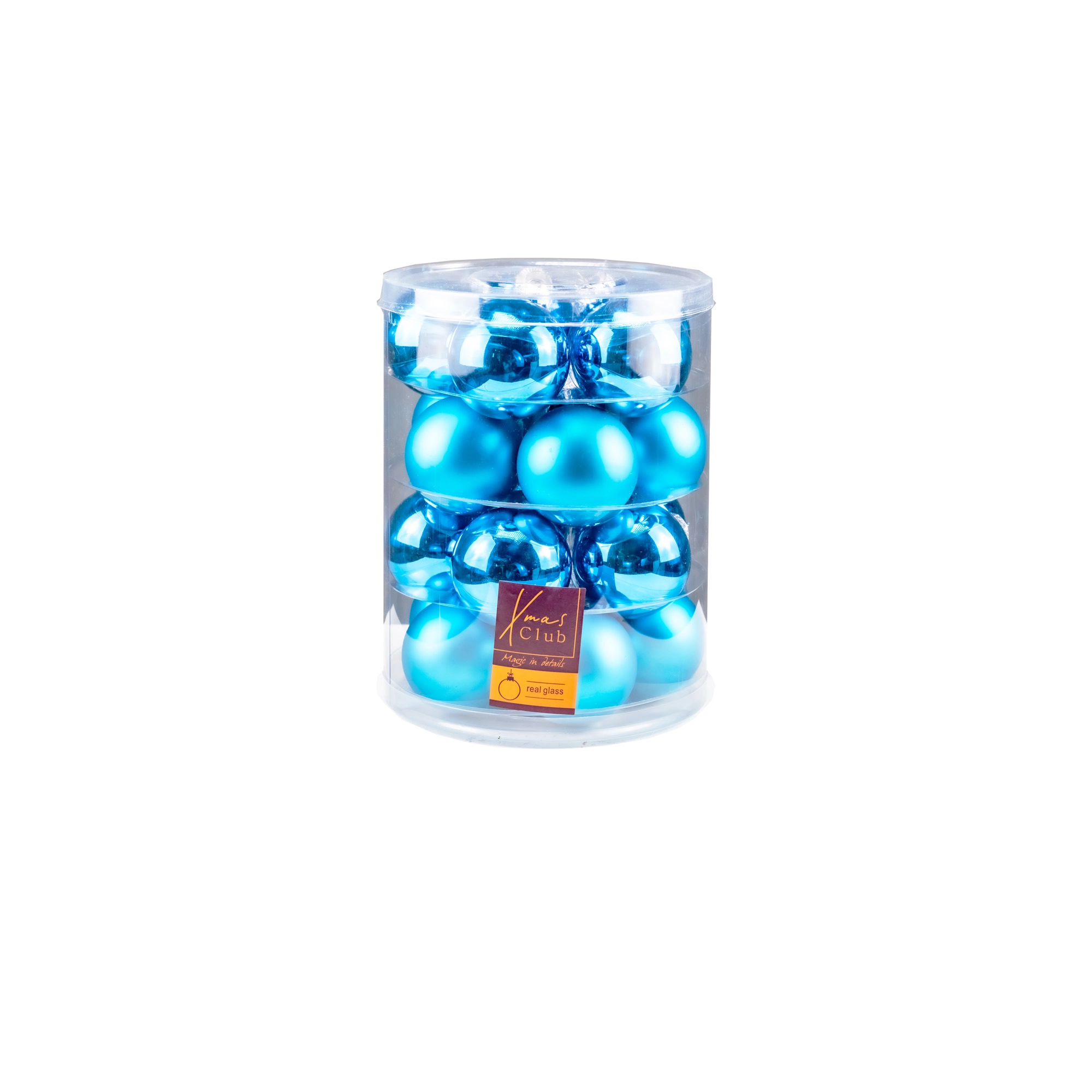 Glass Сhristmas balls, plain , 20 pcs