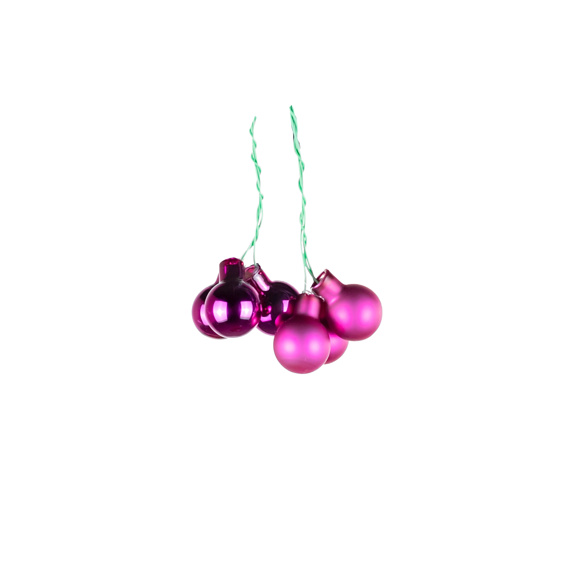 Glass Сhristmas balls on wire, plain , 144 pcs, Pink