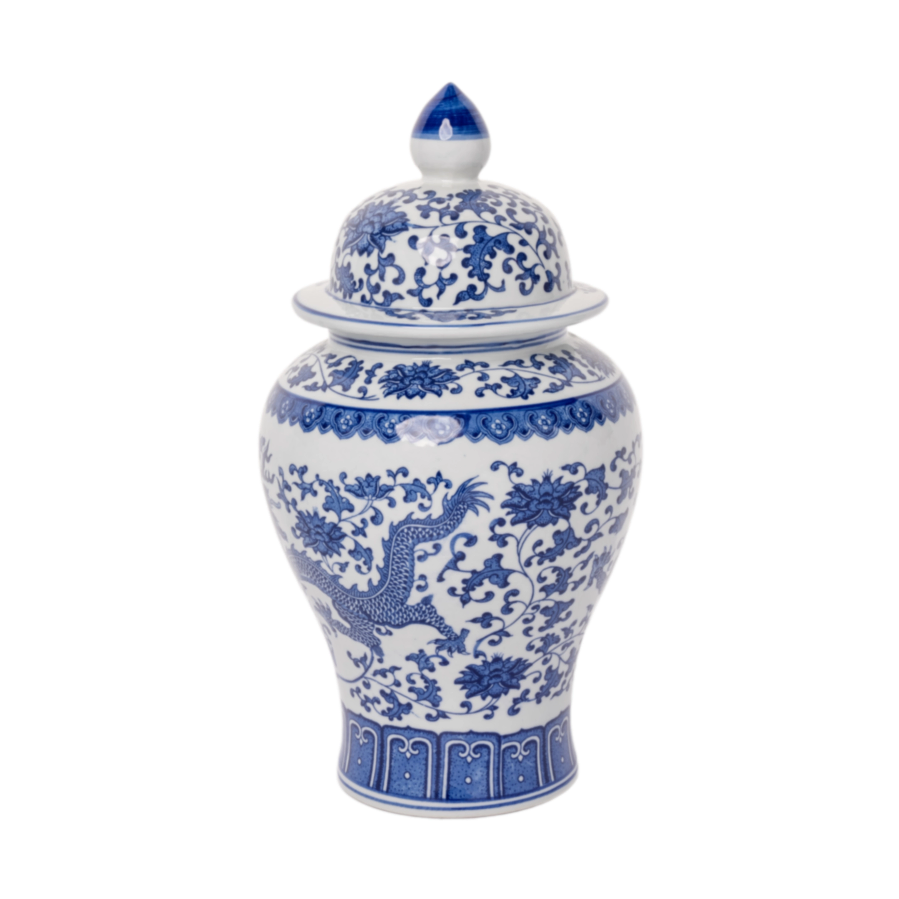 Ceramic vase Chinoiserie with Dragon | Wholesale flowers, plants and supplies Ceramic vase Chinoiserie with Dragon