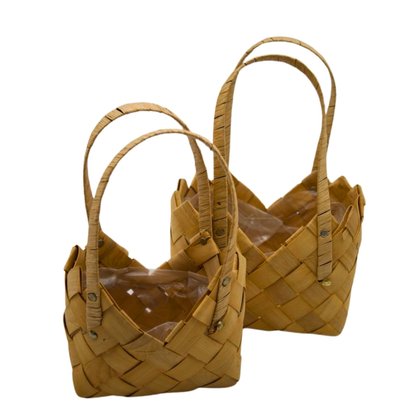 Willow baskets 24x 19x H26 cm, 24x 19x H35 cm, 2 pcs