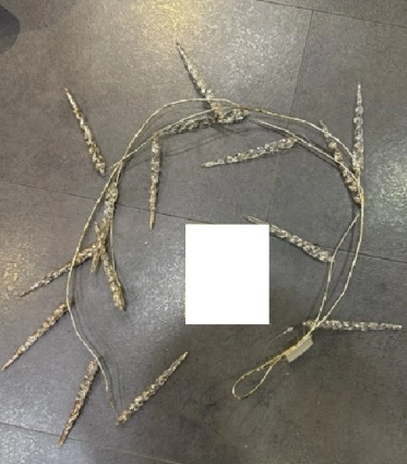 Christmas garland with acrylic icicles