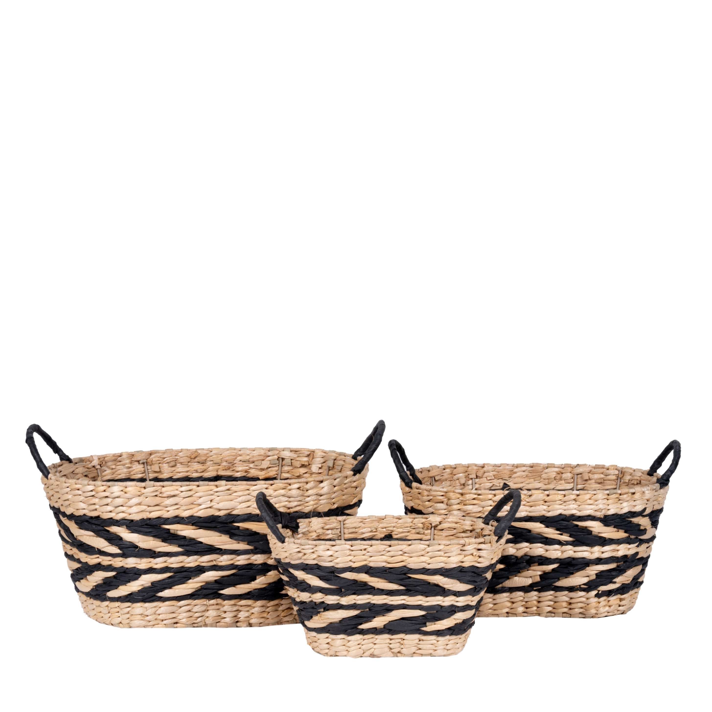 Seagrass baskets 38x28xH16cm, 32x22xH16, 27x16xH14, 3pcs
