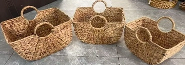Grass baskets, 3pcs, 43x30xH25, 39x26xH23, 35x22xH21cm