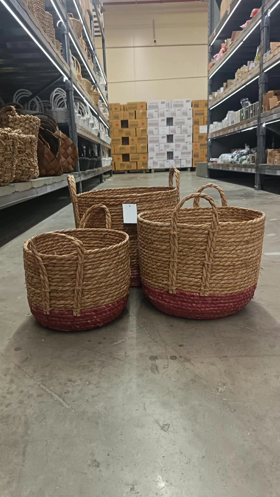 Seagrass baskets D33xH29, 29xH24, D26xH20 cm, 3 pcs