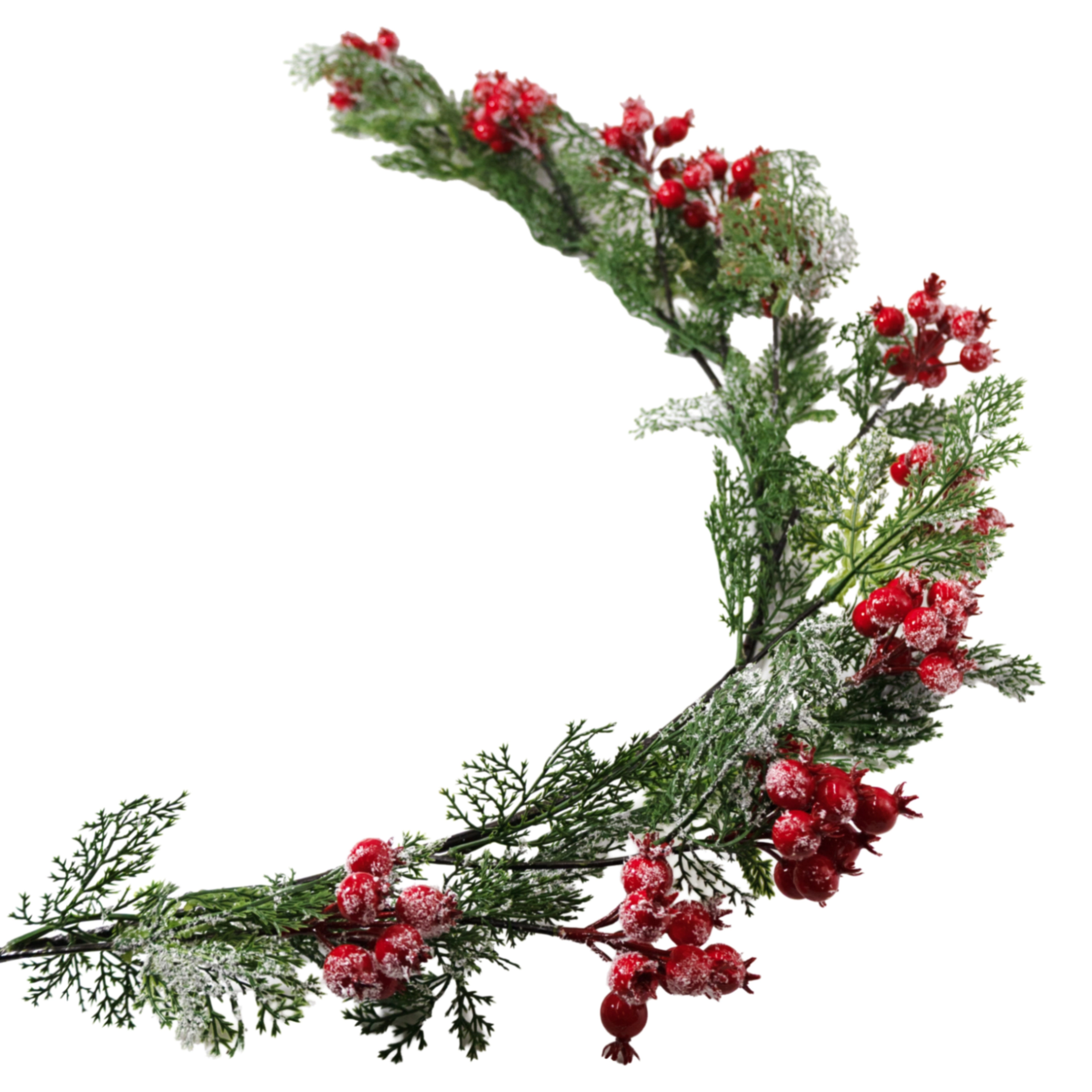 Christmas garland with berries iced