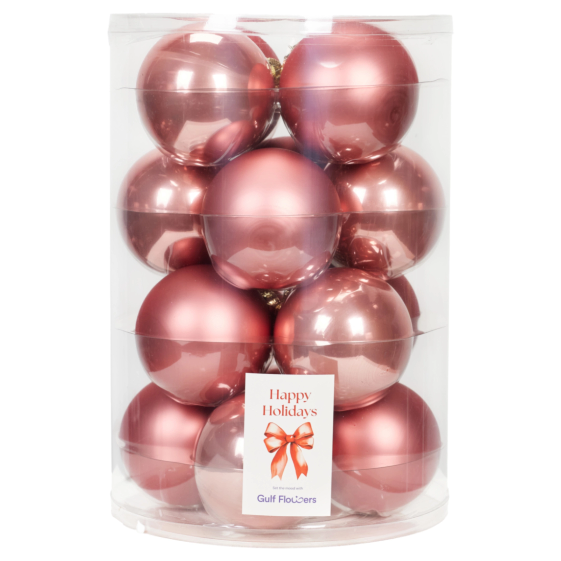 Glass Christmas balls, plain , 16pcs