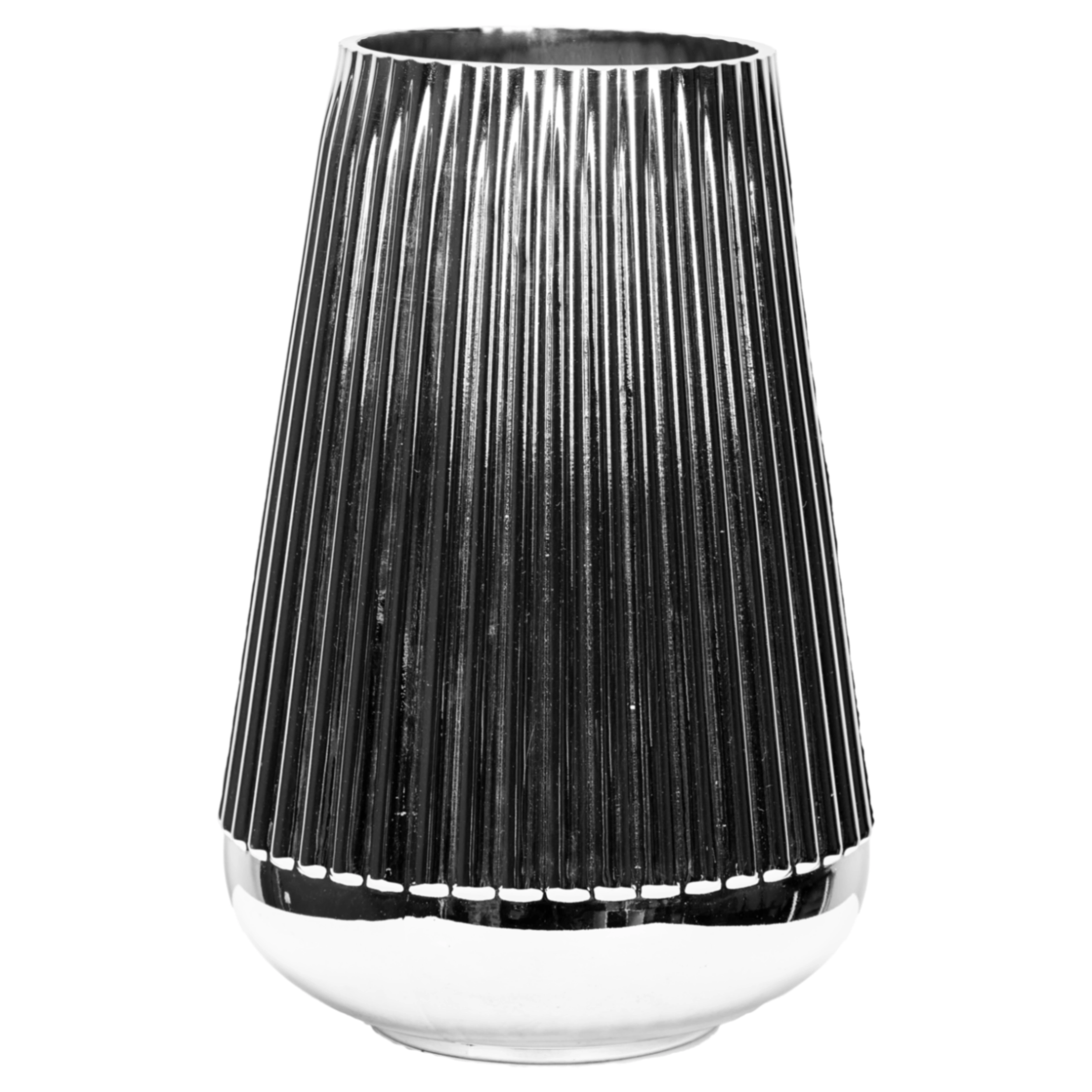 Glass vase Cylinder ribbed