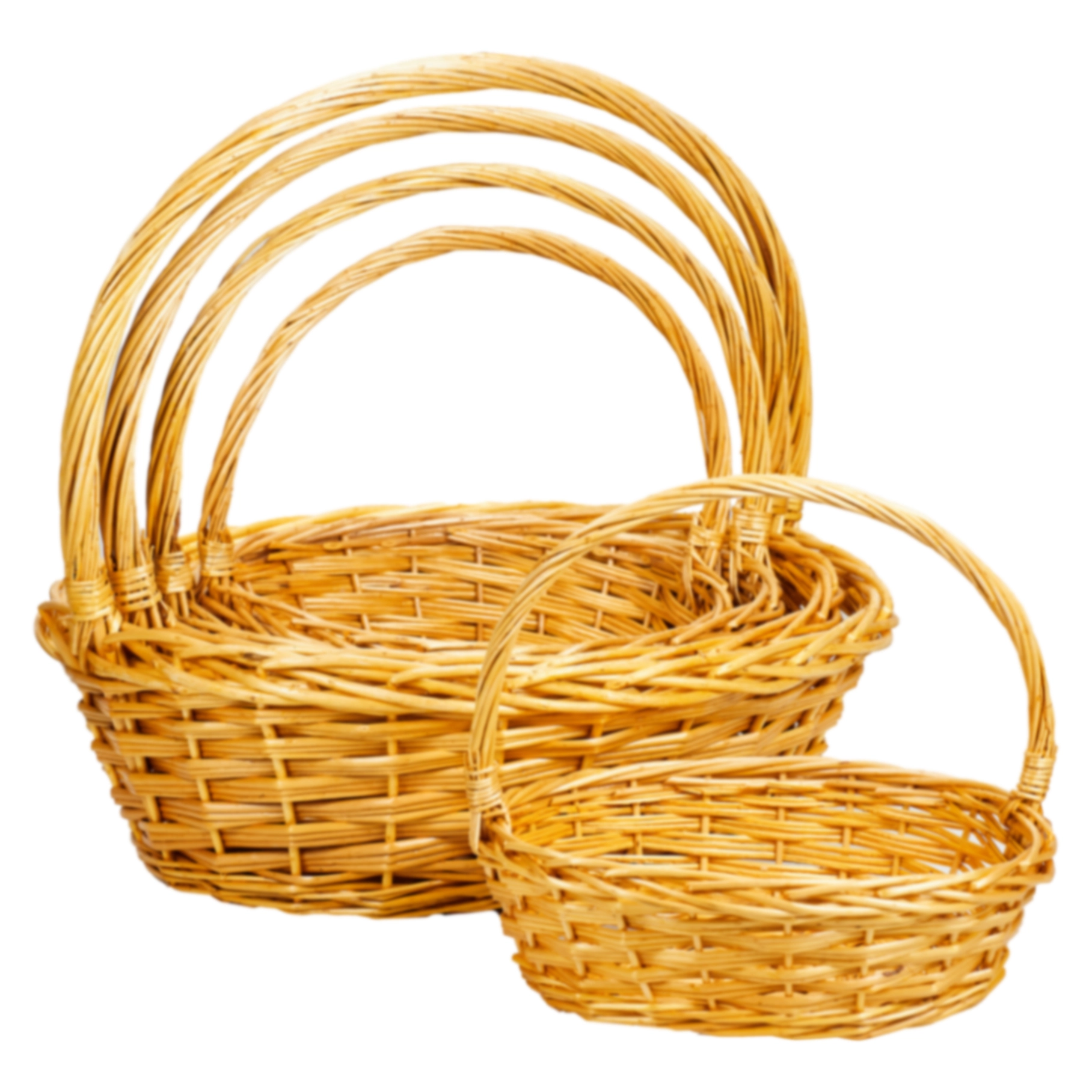 Willow baskets D54xD53, D47xH47, D41xH41, D33xH36, D28xH30cm,  5pcs