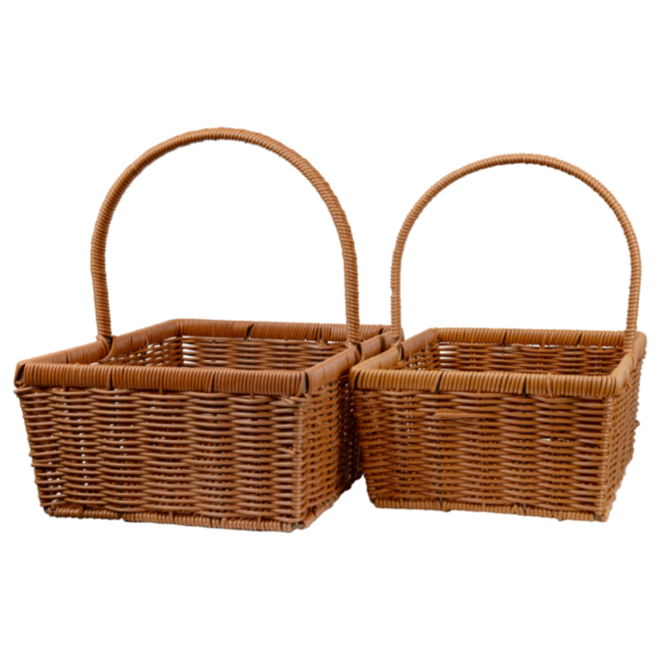 Polyrattan baskets,2pcs, D31 x 24 x H32cm, D28 x 21 x H27cm