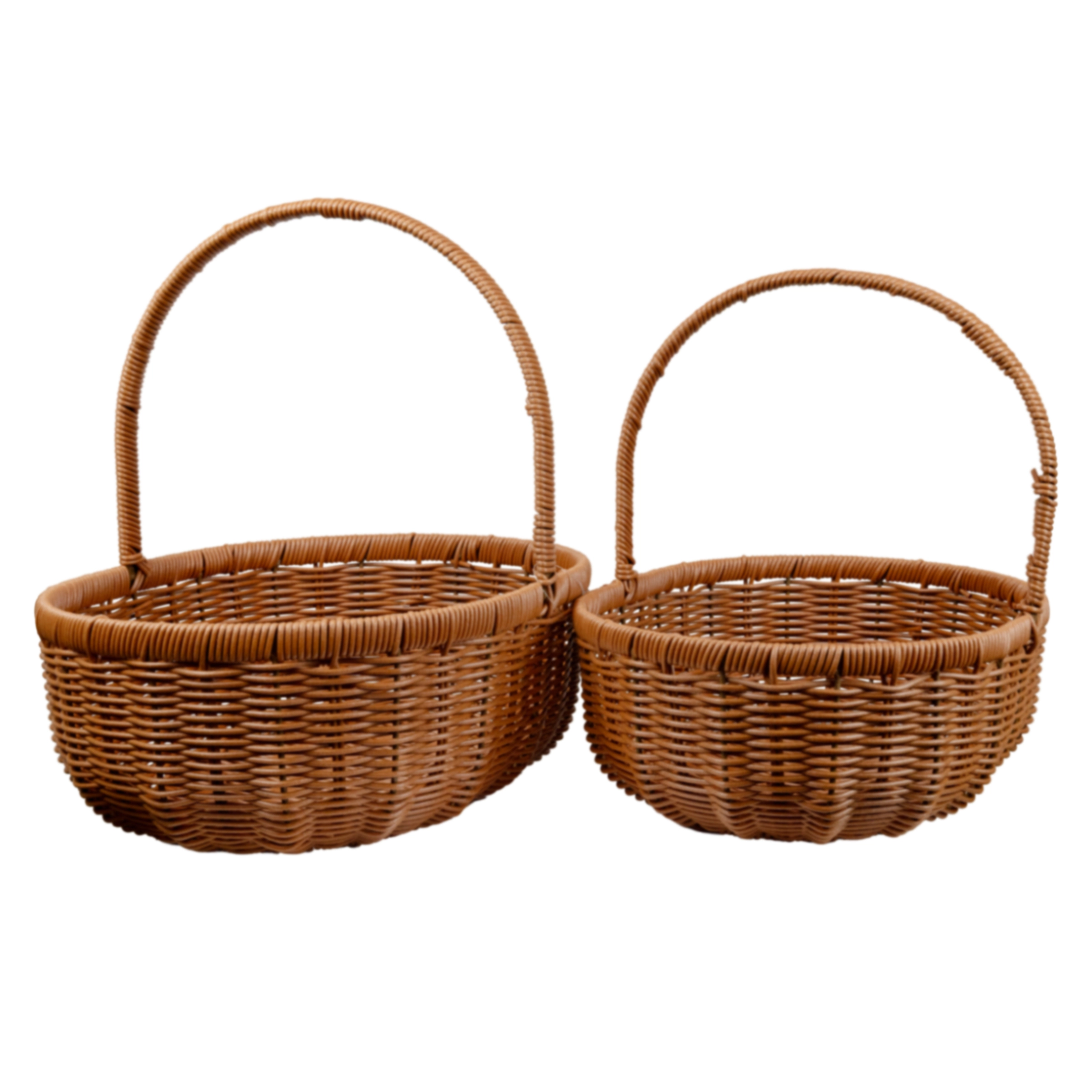 Polyrattan baskets,2pcs, D34 x 26.5 x H34cm, D31 x24 x H29cm