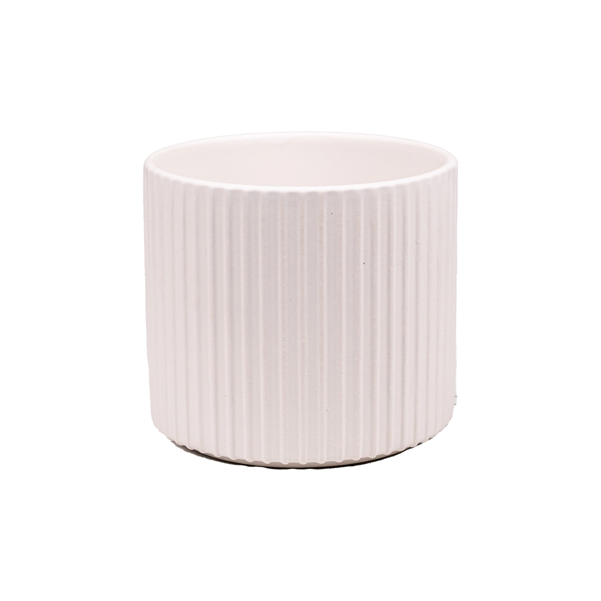 Ceramic pot ribbed