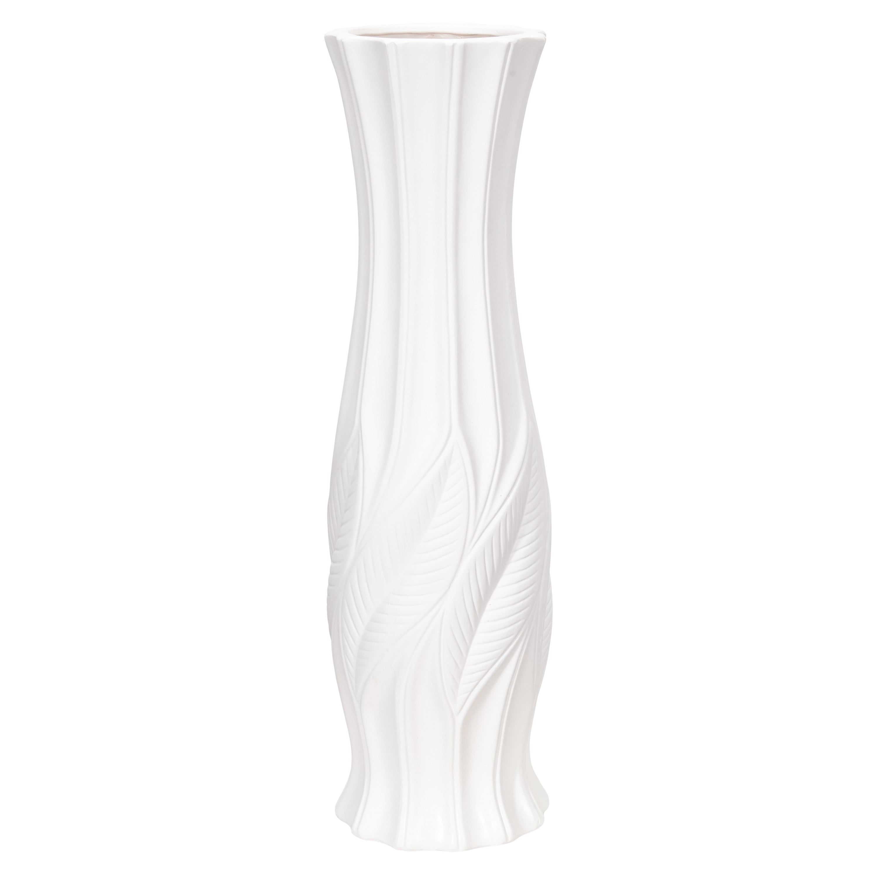Ceramic vase with leaves