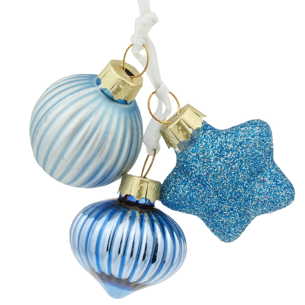 Glass christmas Ball, star, Onion, 3 pcs Gold | Wholesale flowers, plants and supplies Glass christmas Ball, star, Onion, 3 pcs Gold