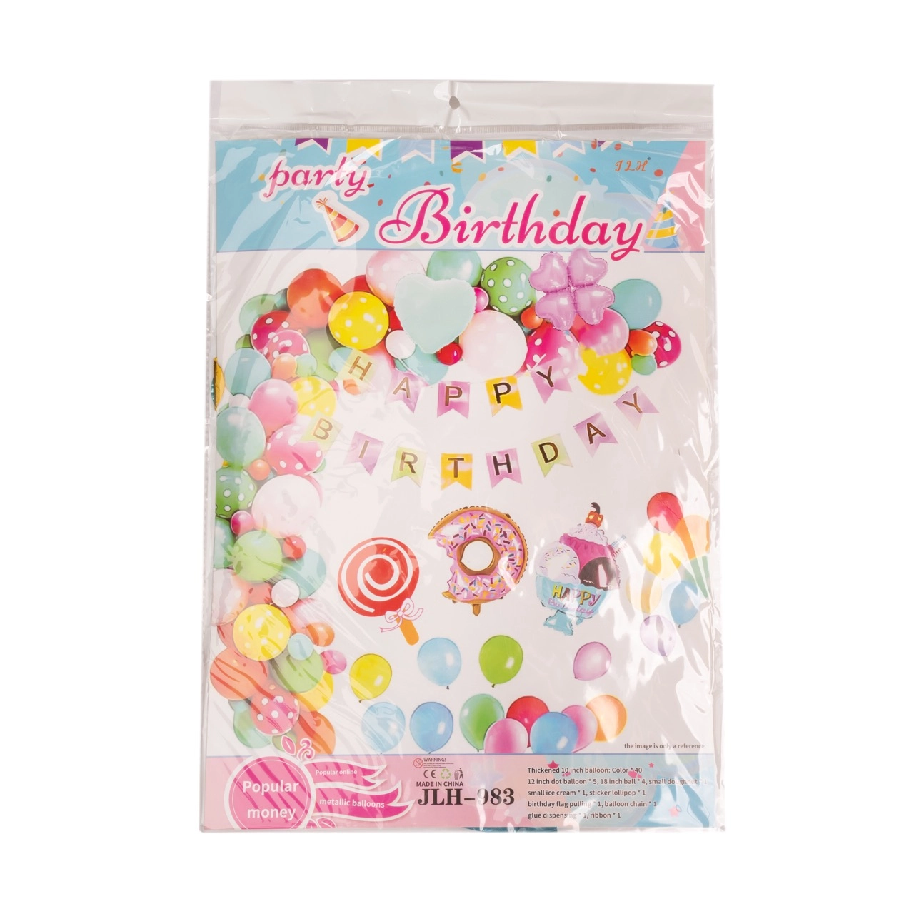 Foil balloon big set Happy Birthday Sweets: balloons 40pcs, Five dots,18inch round balls 4pcs,Mini f