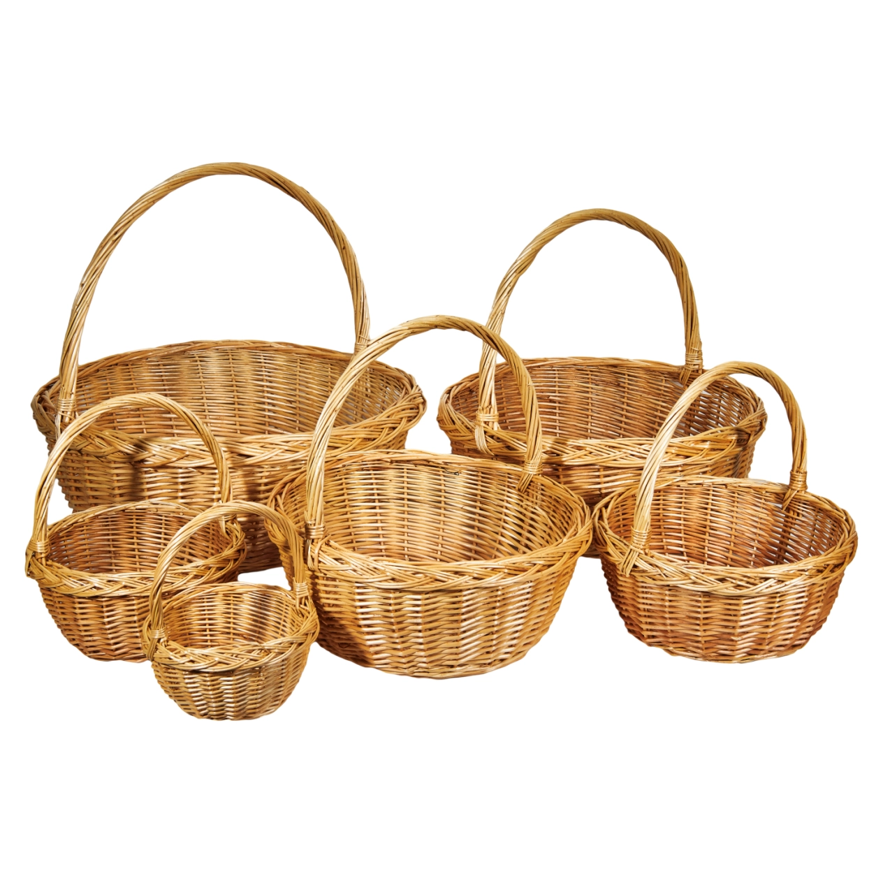 Willow baskets D56XH56, D49XH49, D42XH43, D35XH37, D28XH31, D22XH25 cm, 6 pcs