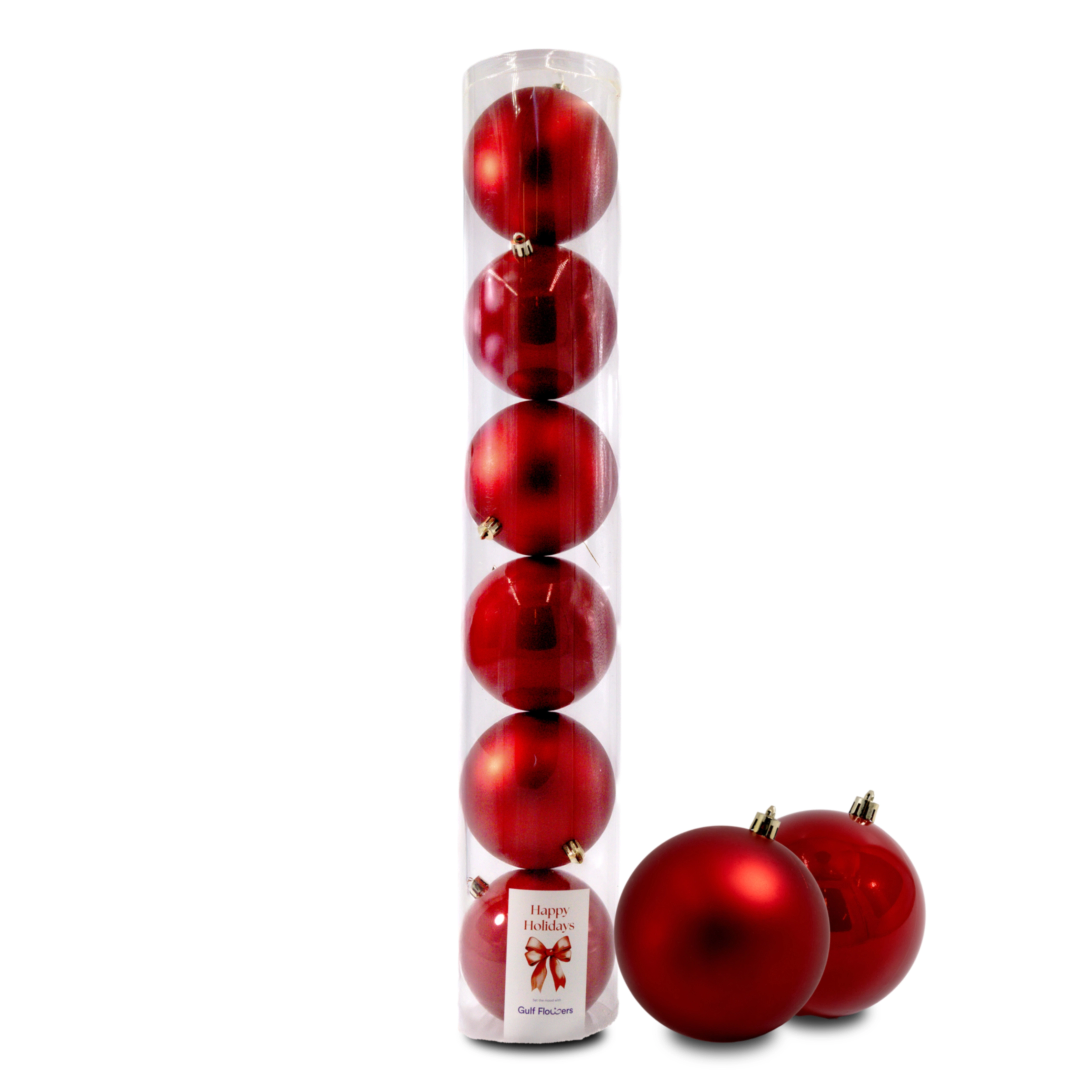 Plastic Сhristmas balls, matt/pearl, 6pcs