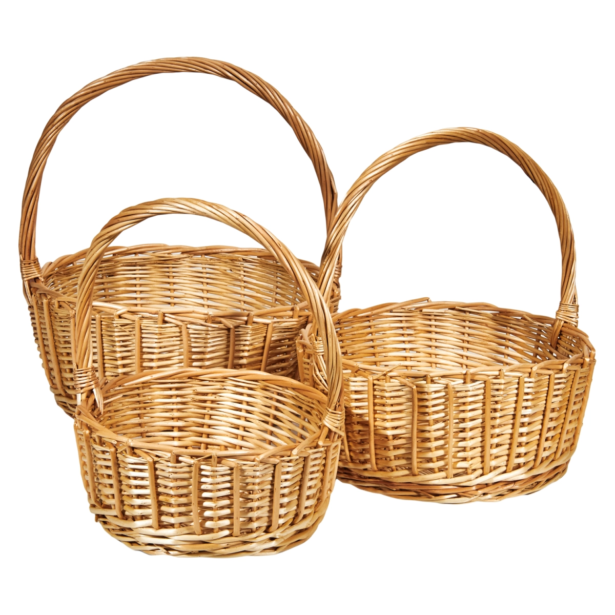 Willow baskets, D36xH38, D32xH33, D26xH28cm, 3pcs