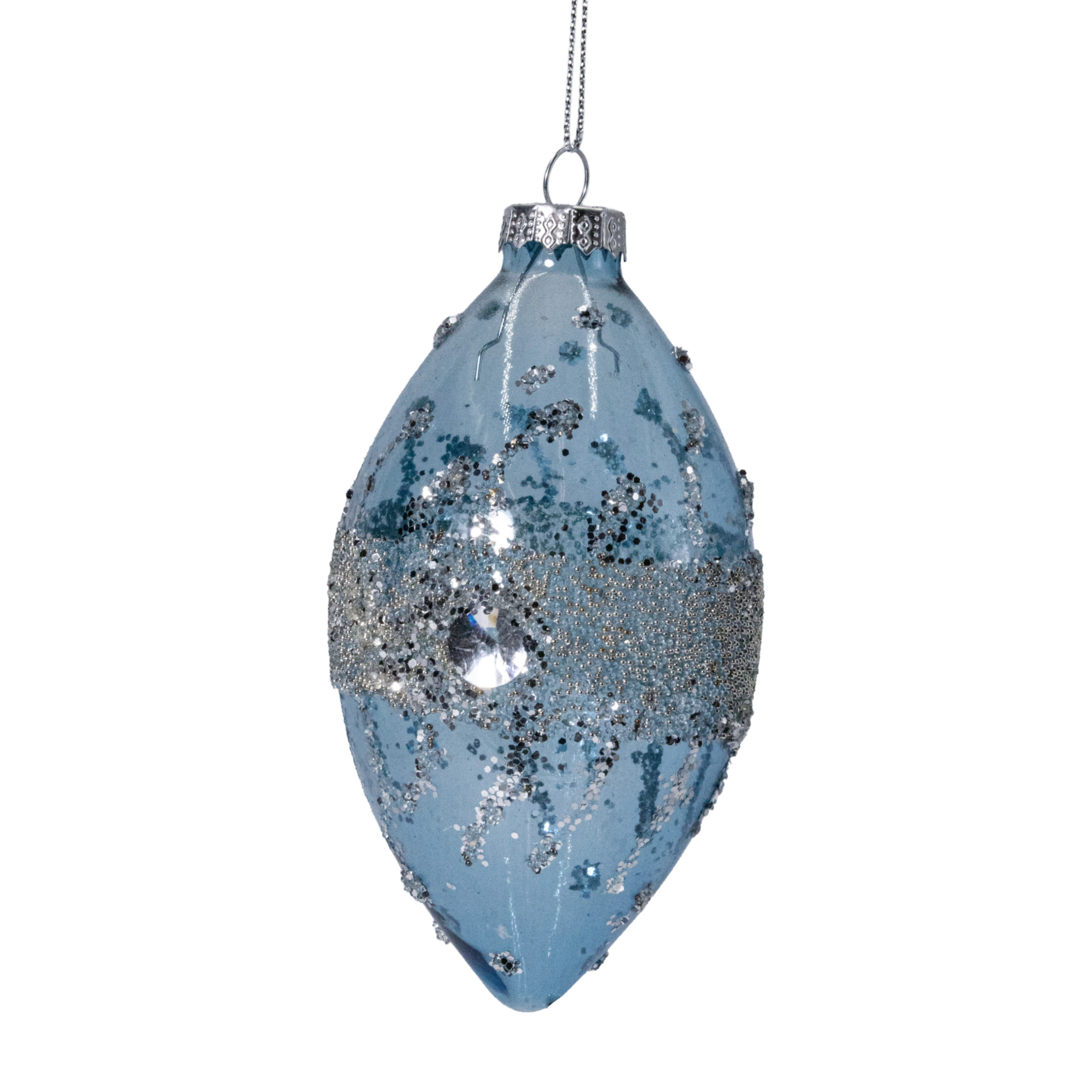 Glass Christmas decoration Olive shape | Wholesale flowers, plants and supplies Glass Christmas decoration Olive shape