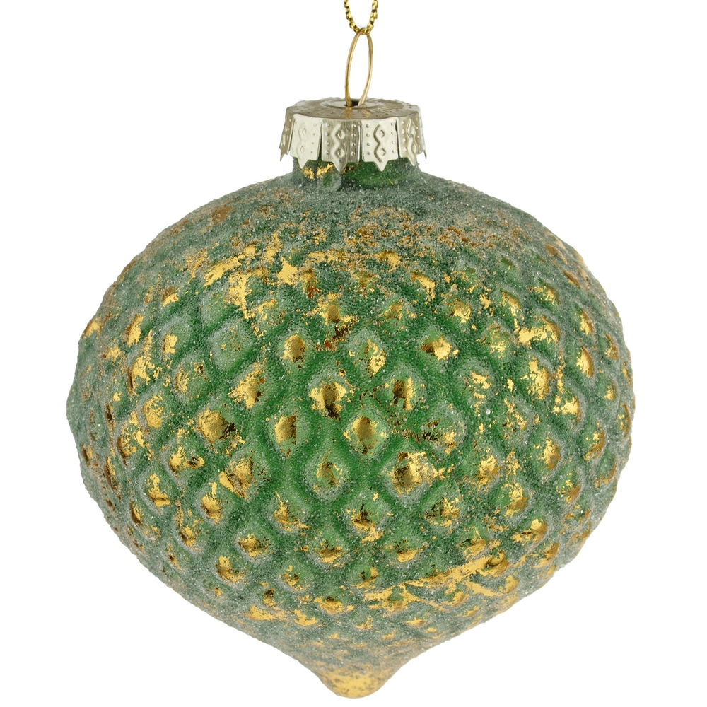 Glass Christmas Onion, Green