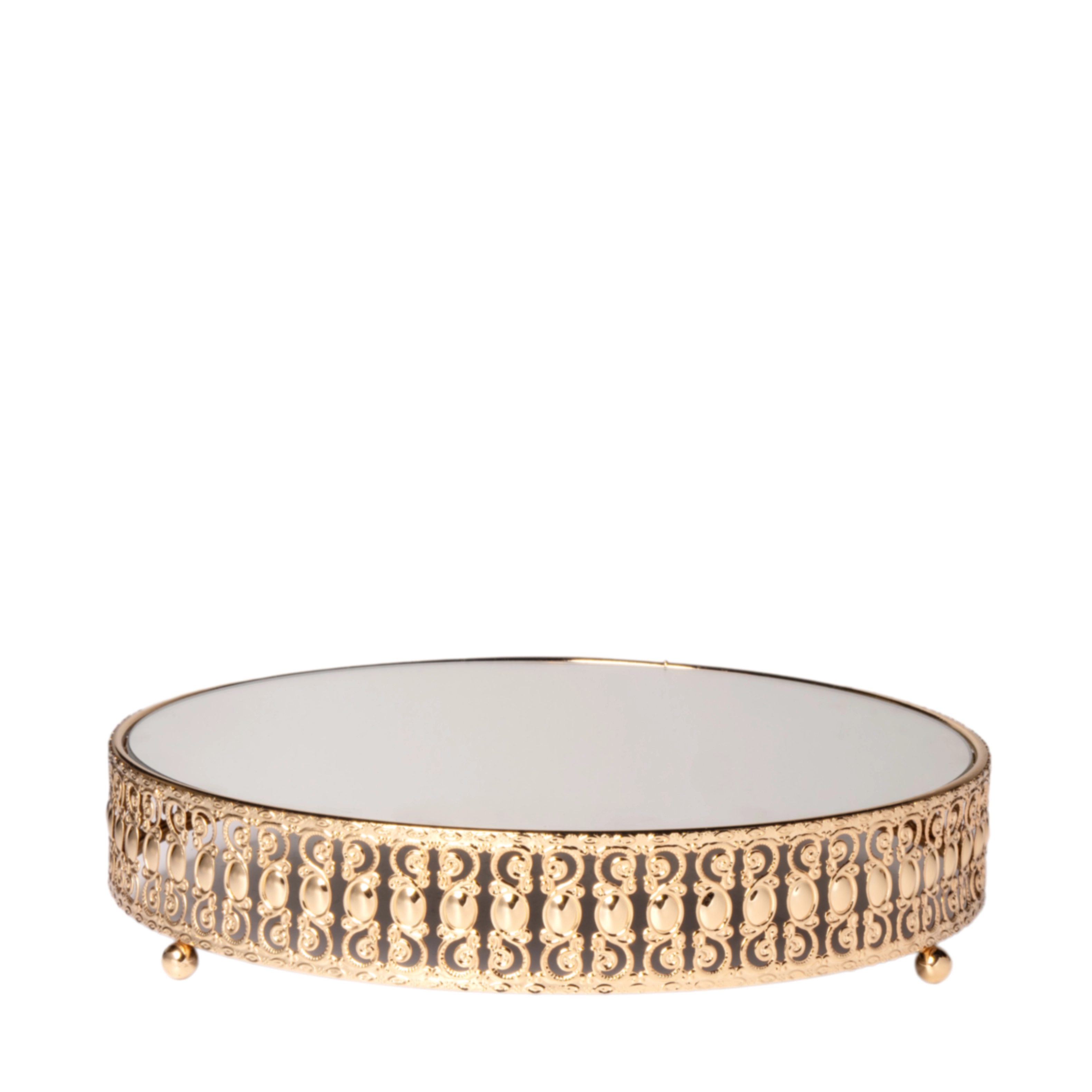 Glass tray on metal stand