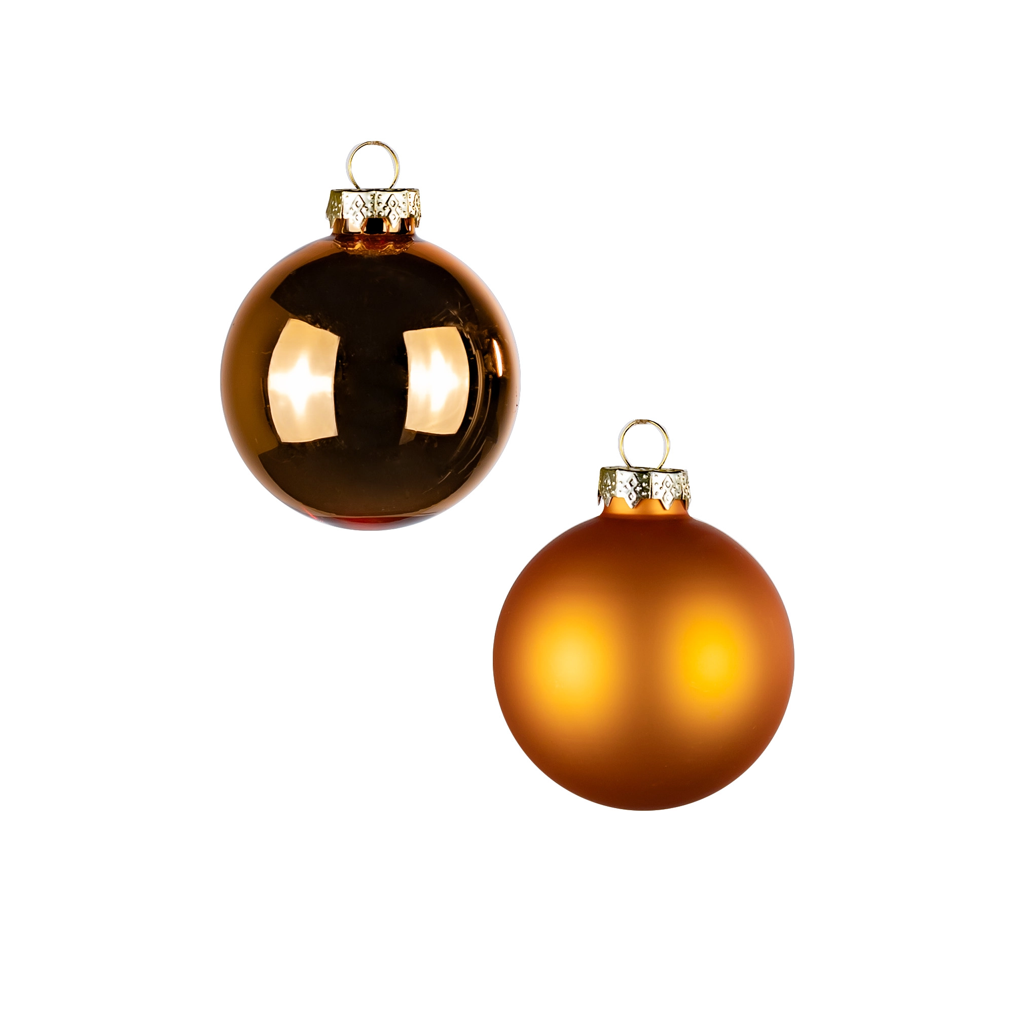 Glass Сhristmas balls, plain , 20pcs, Brown