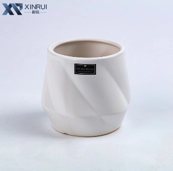 Ceramic pot ribbed