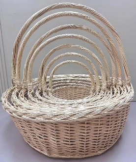 Willow baskets D72XH69, D67XH63, D58XH55, D50XH48, D42XH42, D35XH35, D27XH29, D20XH11 cm, 8 pcs
