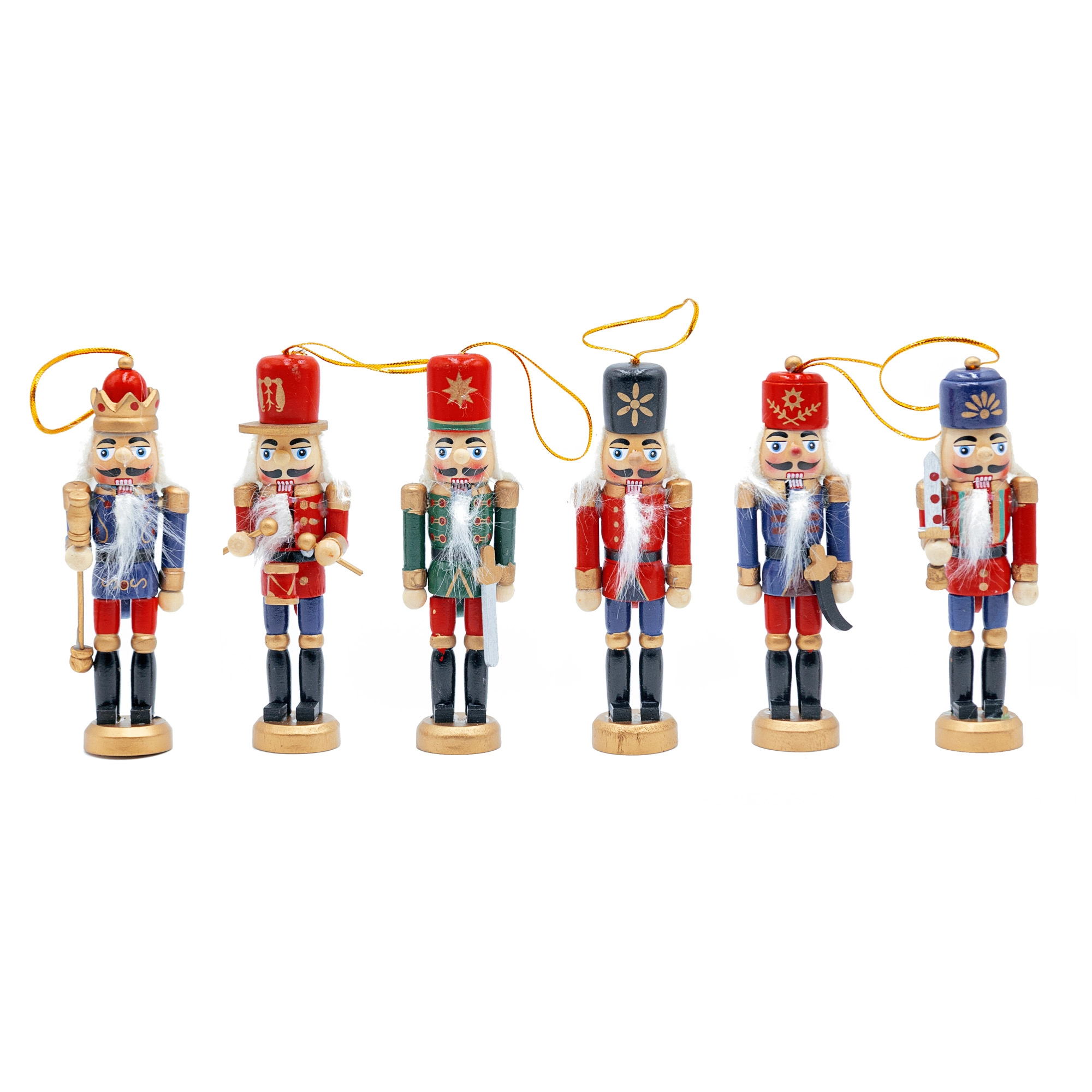 Chrisrtmas tree decoration nutcracker, 6pcs