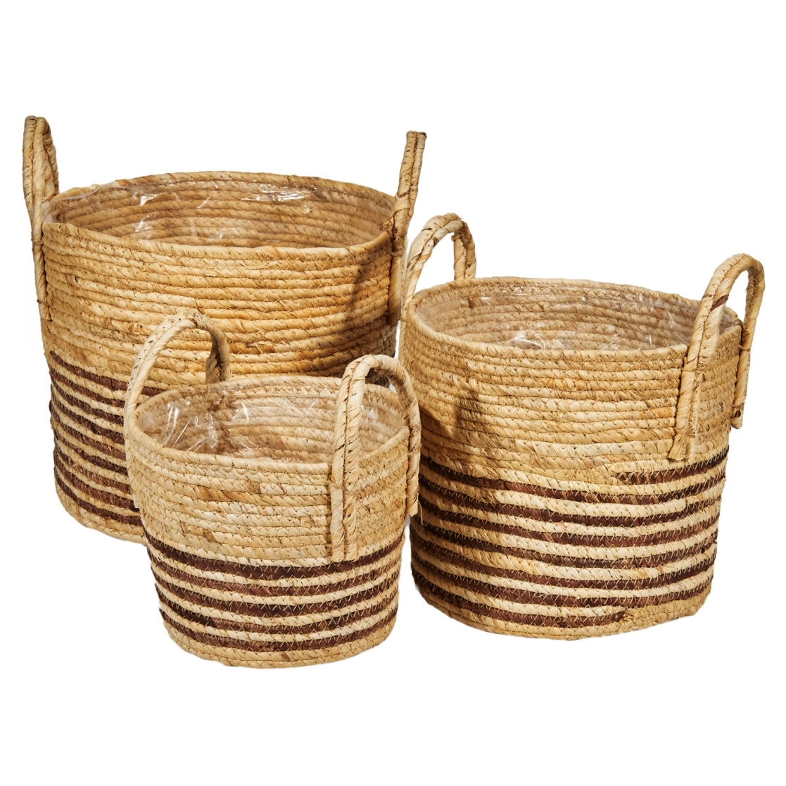 Seagrass baskets D30xH33, D25xH29, D20xH23 cm, 3 pcs