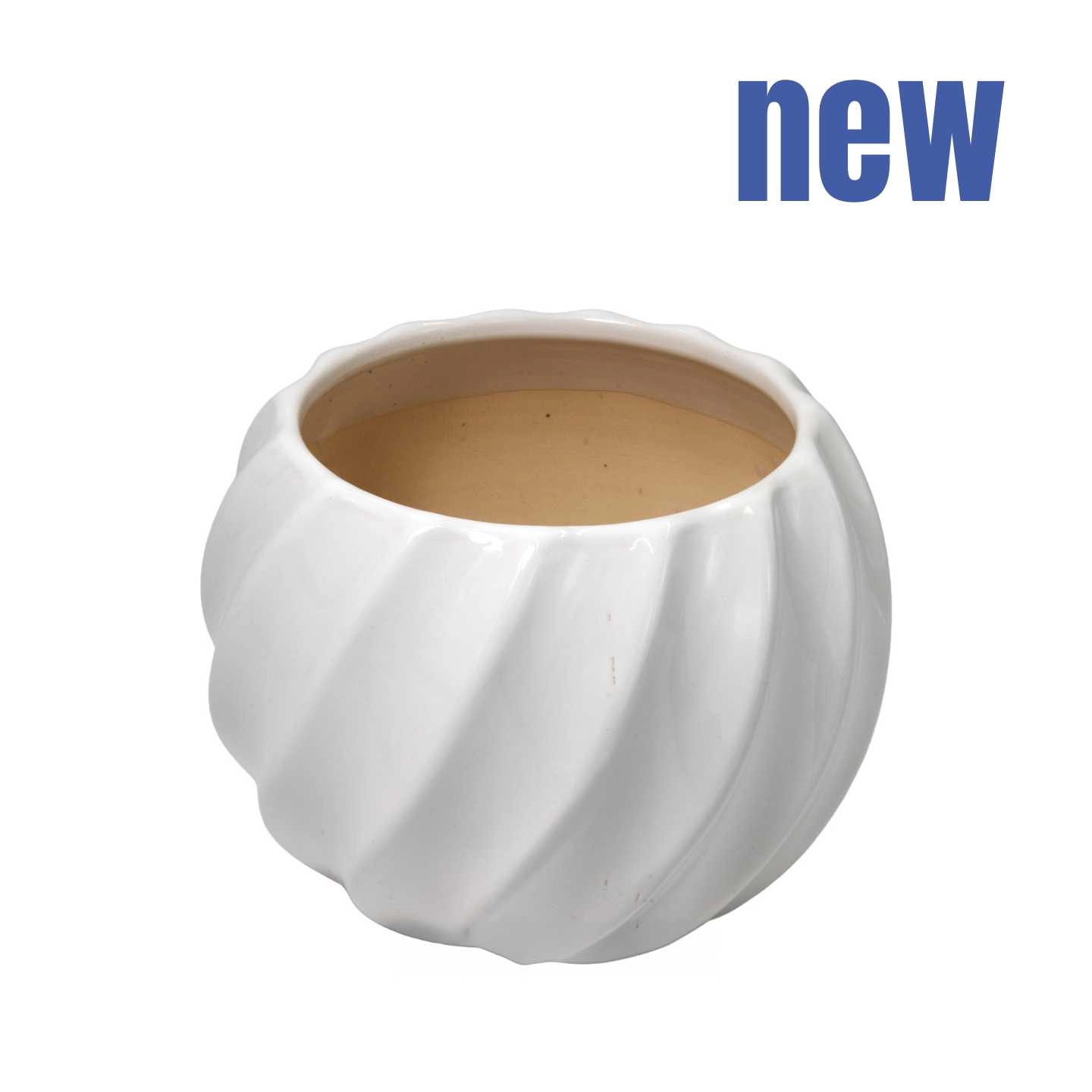 Ceramic pot Sphere Waived | Wholesale flowers, plants and supplies Ceramic pot Sphere Waived